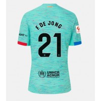Barcelona Frenkie de Jong #21 Tretí futbalový dres 2023-24 Krátky Rukáv
